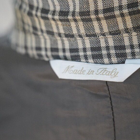 Perry Ellis Made in Italy Plaid Linen Blend Blazer Men's M Viscose-Linen Classic - Picture 9 of 11